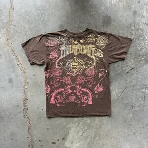 Vintage Billabong T-Shirt Women's L Brown Distressed Gradient Graphic Tee